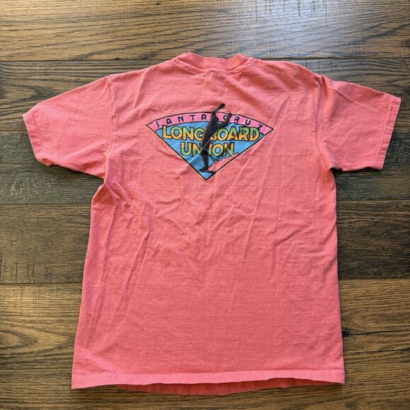 Vintage 90s Santa Cruz Longboard Union Surf Tee Hanes Beefy-T Single Stitch USA - Picture 2 of 9
